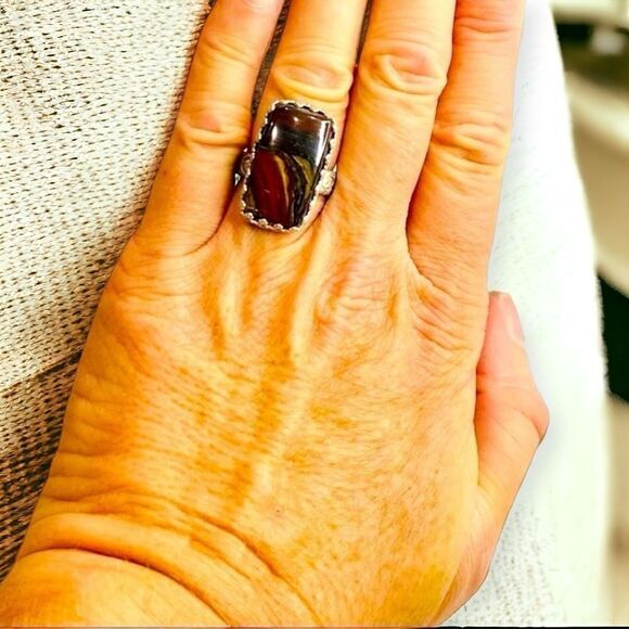 Colorful Horse Iron Jasper Sterling Silver Custom Statement Ring NEW - Picture 1 of 4